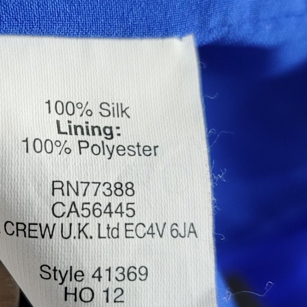 Madewell Broadway & Broome Blue 100% Silk Dress Cinched Waist Sz 6 Career Wear - Picture 6 of 6